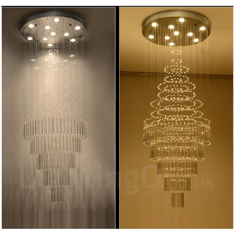 Plafonnier suspendu moderne en cristal à 10 lumières, luminaire d'intérieur