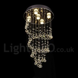 Plafonnier suspendu moderne en cristal à 5 lumières, luminaire d'intérieur