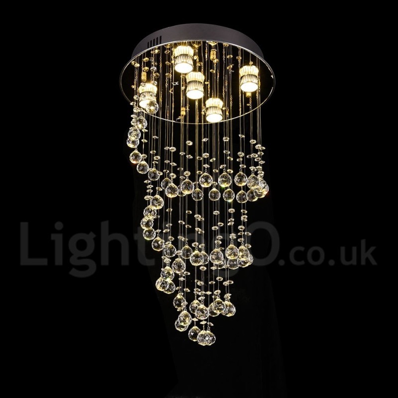 Plafonnier suspendu moderne en cristal à 5 lumières, luminaire d'intérieur