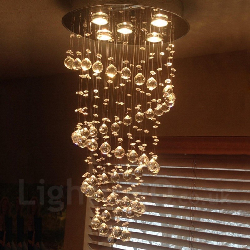Plafonnier suspendu moderne en cristal à 5 lumières, luminaire d'intérieur