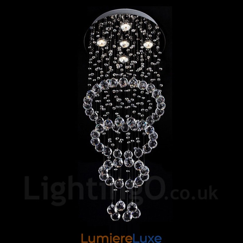 Plafonnier suspendu moderne en cristal à 5 lumières, luminaire d'intérieur