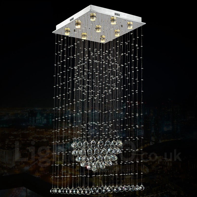 Plafonnier suspendu moderne en cristal à 9 lumières, luminaire d'intérieur