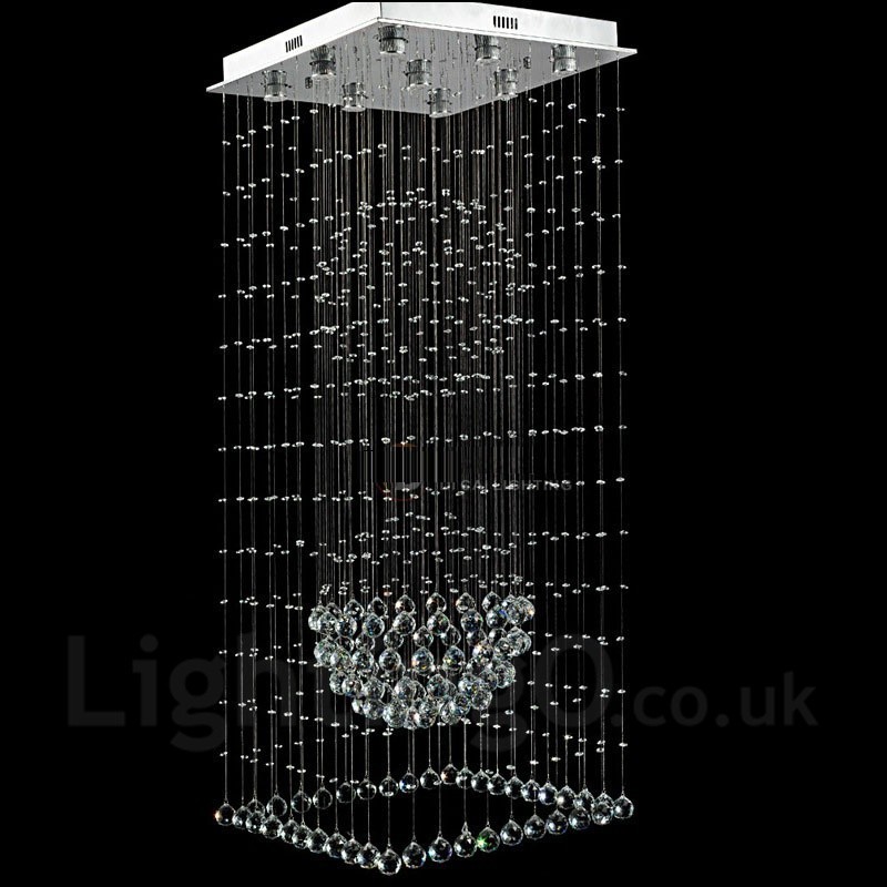 Plafonnier suspendu moderne en cristal à 9 lumières, luminaire d'intérieur