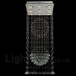 Plafonnier suspendu moderne en cristal à 9 lumières, luminaire d'intérieur