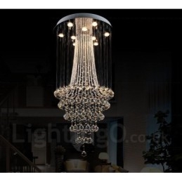 Plafonnier suspendu moderne en cristal à 9 lumières, luminaire d'intérieur