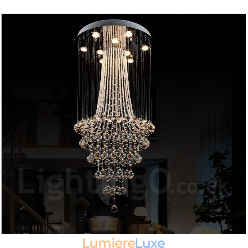 Plafonnier suspendu moderne en cristal à 9 lumières, luminaire d'intérieur