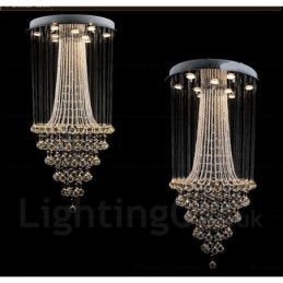 Plafonnier suspendu moderne en cristal à 9 lumières, luminaire d'intérieur