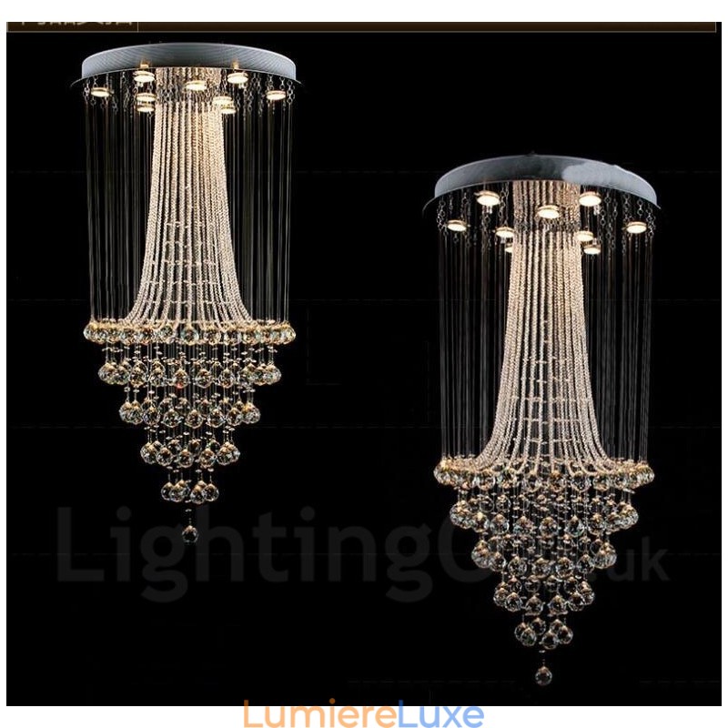 Plafonnier suspendu moderne en cristal à 9 lumières, luminaire d'intérieur