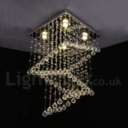 Plafonnier suspendu moderne en cristal à 4 lumières, luminaire d'intérieur