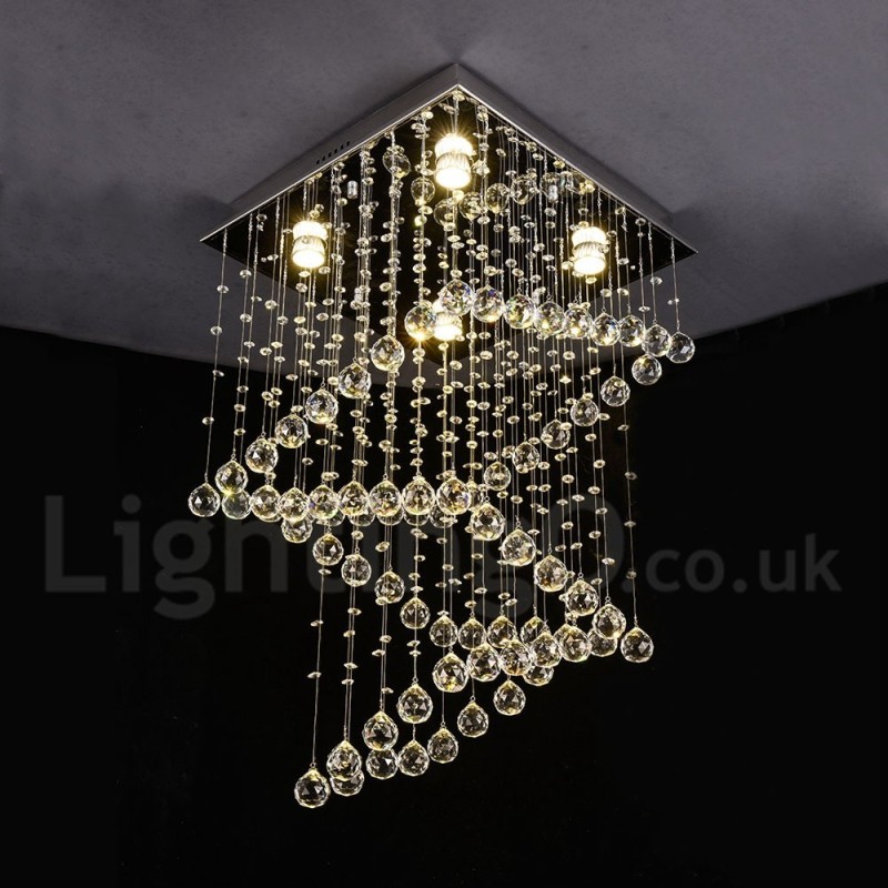 Plafonnier suspendu moderne en cristal à 4 lumières, luminaire d'intérieur