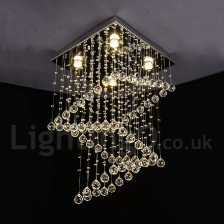 Plafonnier suspendu moderne en cristal à 4 lumières, luminaire d'intérieur Plafonnier suspendu moderne en cristal à 4 lumières, luminaire d'intérieur