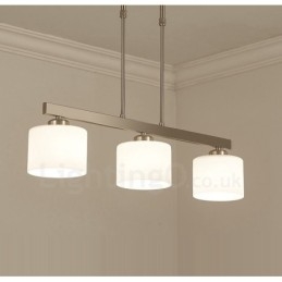 Lustre d'intérieur moderne à 3 lumières, design chromé, luminaire suspendu avec abat-jour en verre