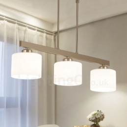 Lustre d'intérieur moderne à 3 lumières, design chromé, luminaire suspendu avec abat-jour en verre