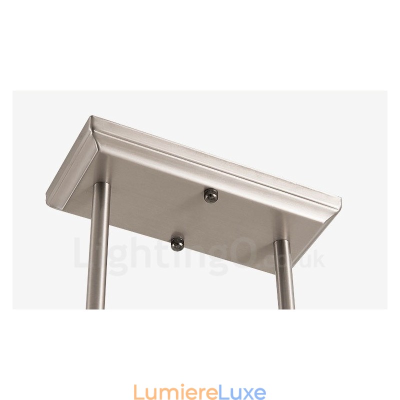 Lustre d'intérieur moderne à 6 lampes, design chromé, avec abat-jour en verre