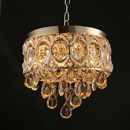 Lustre romantique en cristal champagne doré
