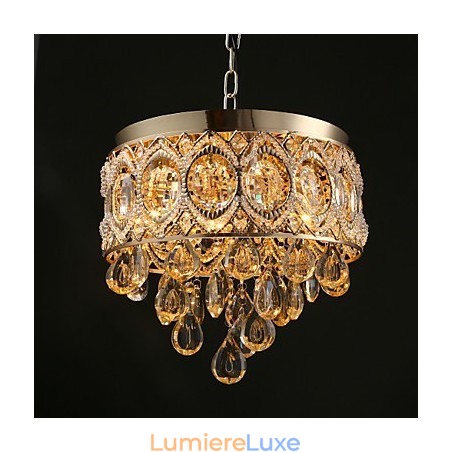 Lustre romantique en cristal champagne doré Lustre romantique en cristal champagne doré