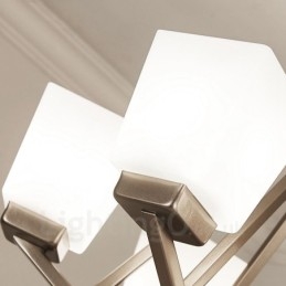 Suspension chromée à 4 lumières, lustre moderne d'intérieur, luminaires suspendus pour la maison, avec abat-jour en verre