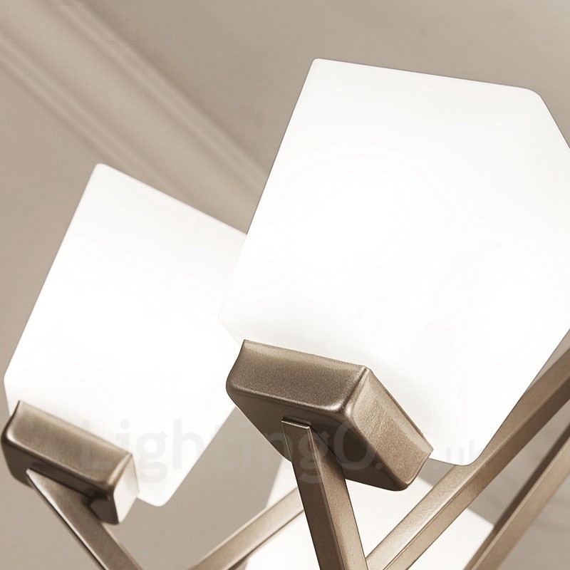 Suspension chromée à 6 lumières, lustre moderne d'intérieur, luminaires suspendus pour la maison, avec abat-jour en verre