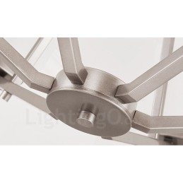 Suspension chromée à 6 lumières, lustre moderne d'intérieur, luminaires suspendus pour la maison, avec abat-jour en verre
