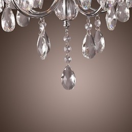 Lustre traditionnel classique en cristal et métal chromé