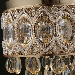 Lustre romantique en cristal champagne doré