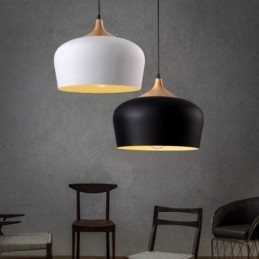Lampe suspendue contemporaine moderne à 1 lumière avec abat-jour blanc rouge bleu