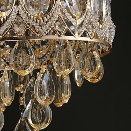 Lustre romantique en cristal champagne doré