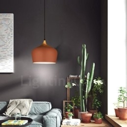 Lampe suspendue contemporaine moderne à 1 lumière avec abat-jour blanc rouge bleu