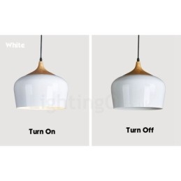 Lampe suspendue contemporaine moderne à 1 lumière avec abat-jour blanc rouge bleu