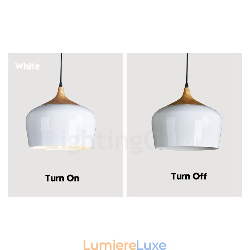 Lampe suspendue contemporaine moderne à 1 lumière avec abat-jour blanc rouge bleu