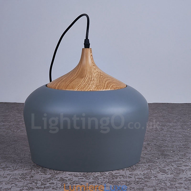 Lampe suspendue contemporaine moderne à 1 lumière avec abat-jour blanc rouge bleu