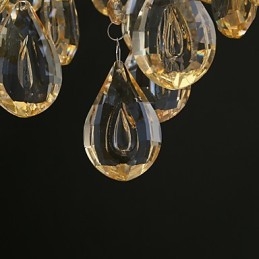 Lustre romantique en cristal champagne doré