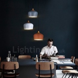 Lampe suspendue contemporaine moderne à 1 lumière avec abat-jour blanc rouge bleu