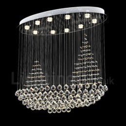 Plafonnier suspendu moderne en cristal K9 à 10 lumières, luminaire d'intérieur