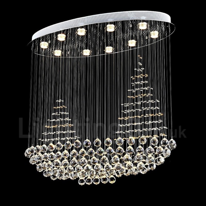 Plafonnier suspendu moderne en cristal K9 à 10 lumières, luminaire d'intérieur