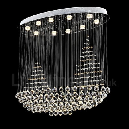 Plafonnier suspendu moderne en cristal K9 à 10 lumières, luminaire d'intérieur Plafonnier suspendu moderne en cristal K9 à 10 lumières, luminaire d'intérieur