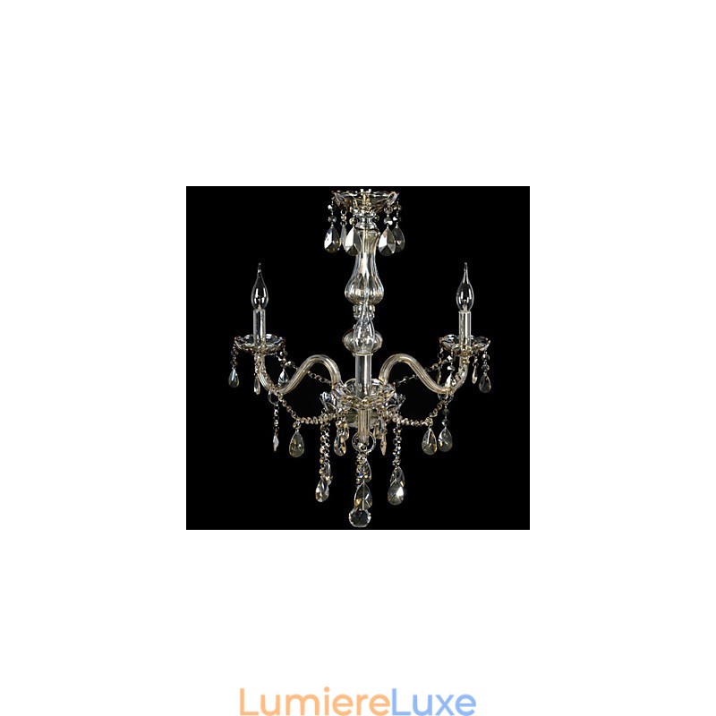 Lustre en cristal de luxe à 3 lumières, couleur cognac, lustre en cristal K9