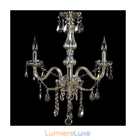 Lustre en cristal de luxe à 3 lumières, couleur cognac, lustre en cristal K9 Lustre en cristal de luxe à 3 lumières, couleur cognac, lustre en cristal K9