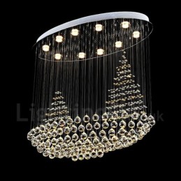 Plafonnier suspendu moderne en cristal K9 à 10 lumières, luminaire d'intérieur