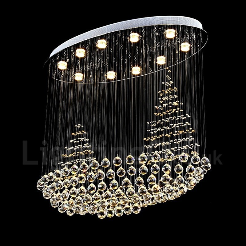 Plafonnier suspendu moderne en cristal K9 à 10 lumières, luminaire d'intérieur