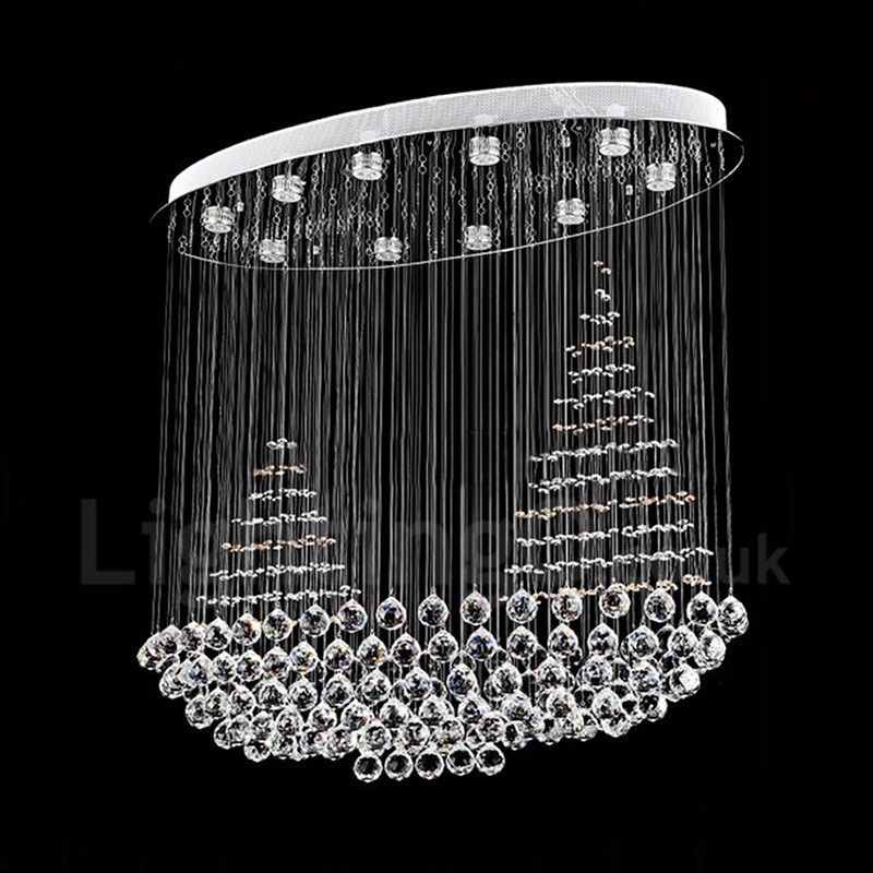 Plafonnier suspendu moderne en cristal K9 à 10 lumières, luminaire d'intérieur