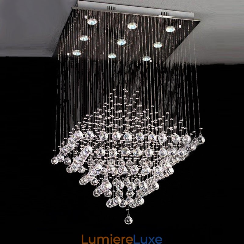 Plafonnier suspendu moderne en cristal K9 à 9 lumières, luminaire d'intérieur