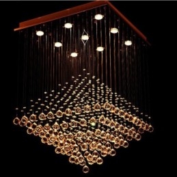 Plafonnier suspendu moderne en cristal K9 à 9 lumières, luminaire d'intérieur