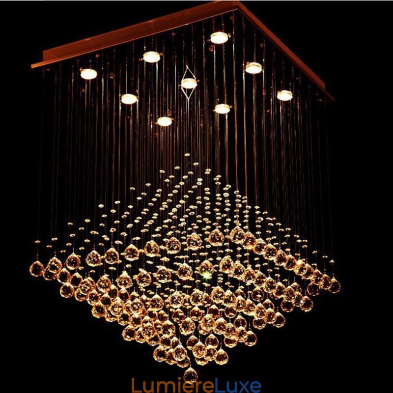 Plafonnier suspendu moderne en cristal K9 à 9 lumières, luminaire d'intérieur