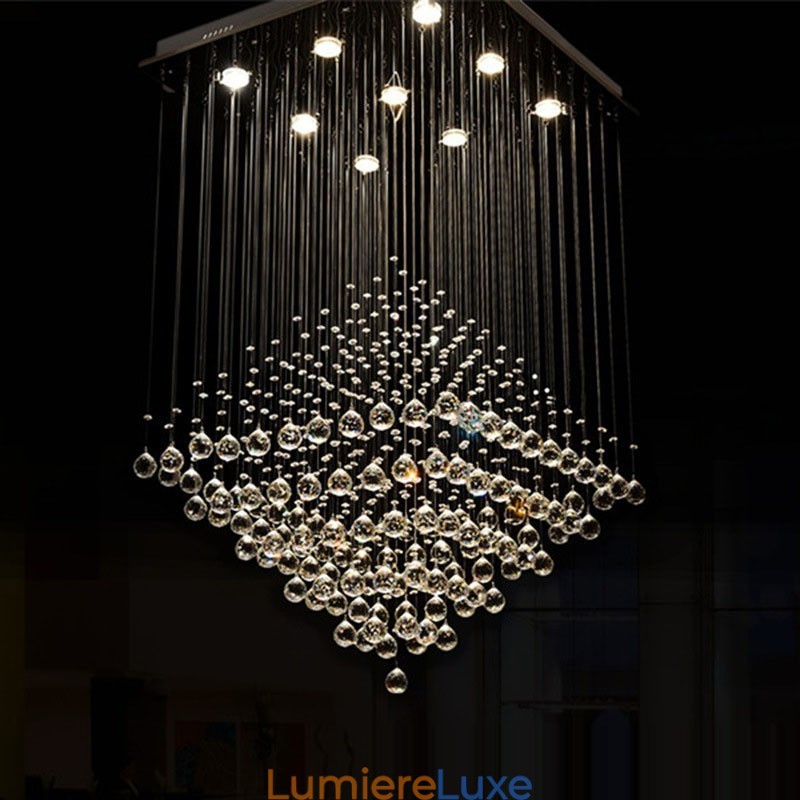 Plafonnier suspendu moderne en cristal K9 à 9 lumières, luminaire d'intérieur