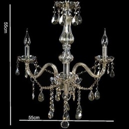 Lustre en cristal de luxe à 3 lumières, couleur cognac, lustre en cristal K9