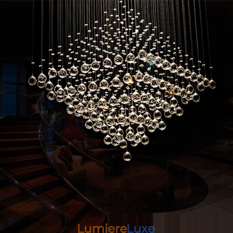 Plafonnier suspendu moderne en cristal K9 à 9 lumières, luminaire d'intérieur
