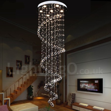 Plafonnier suspendu moderne en cristal K9 à 7 lumières, luminaire d'intérieur Plafonnier suspendu moderne en cristal K9 à 7 lumières, luminaire d'intérieur