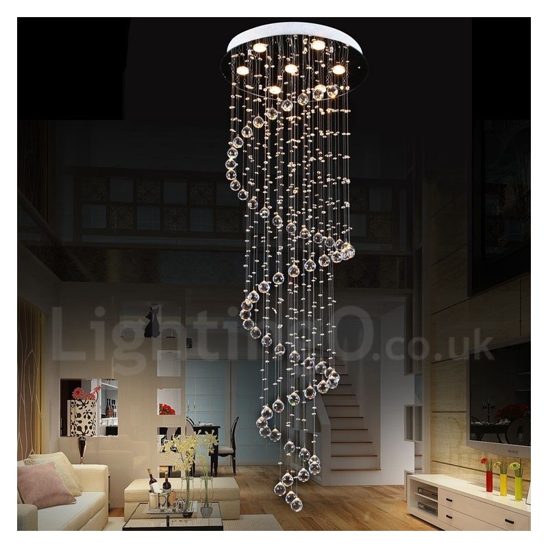 Plafonnier suspendu moderne en cristal K9 à 7 lumières, luminaire d'intérieur