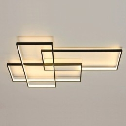 Plafonnier moderne et contemporain en aluminium avec variateur d'intensité pour salon, chambre à coucher